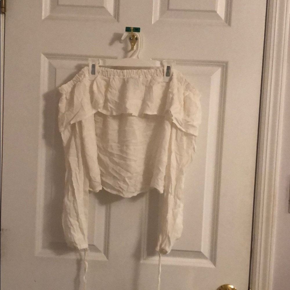 Pacsun Kendall & Kylie White Star Off Shoulder Top